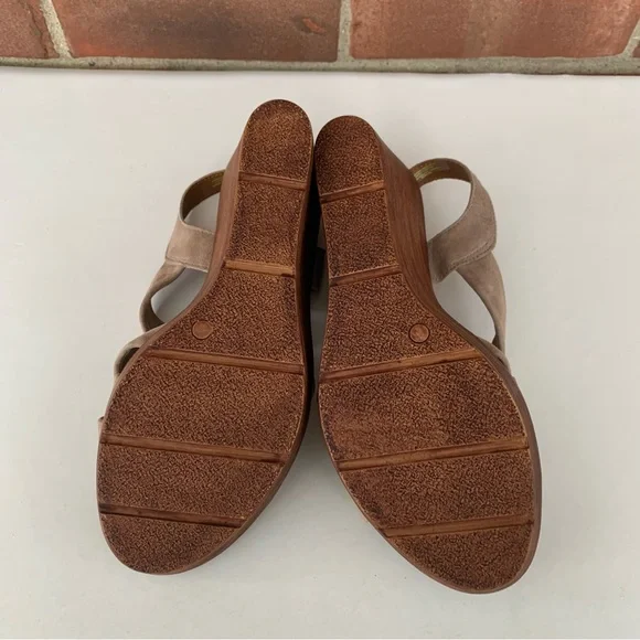 Bella Vita Womens Wes Italy Tan Leather Slingback Wedge Sandals US 9.5 M - Picture 6 of 8